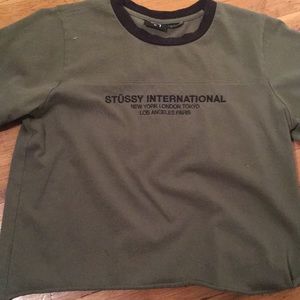 Green Stussy crop
